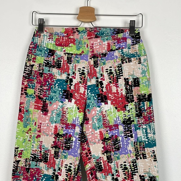 Slim-sation multicolor paint splatter pull-on 2 pocket ankle pants Size 4 - Picture 3 of 6